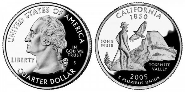 2005 S Silver Proof California State Quarter