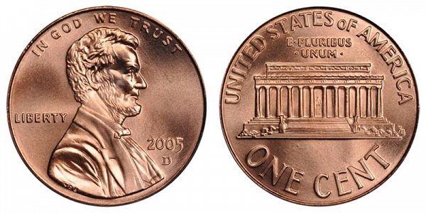 2005 D Lincoln Memorial Cent Penny