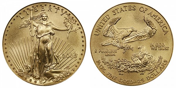 2005 Half Ounce American Gold Eagle - 1/2 oz Gold $25 