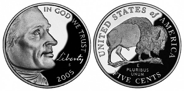 2005 Jefferson Nickel with Buffalo/Bison