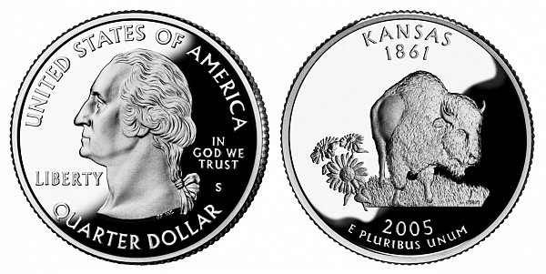 2005 S Silver Proof Kansas State Quarter