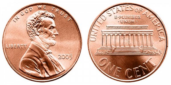 2005 Lincoln Memorial Cent Penny 