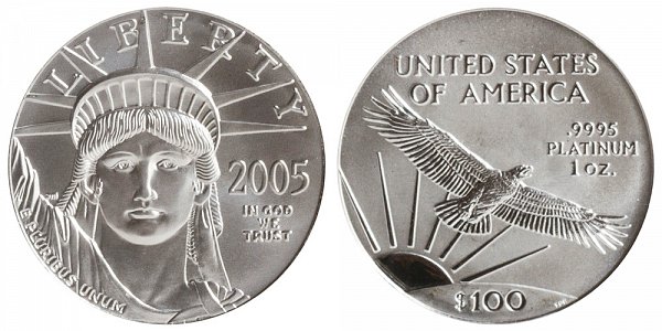 2005 One Ounce American Platinum Eagle - 1 oz Platinum $100 