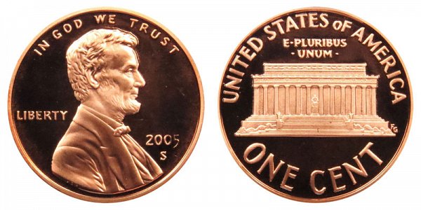 2005 S Lincoln Memorial Cent Penny Proof 