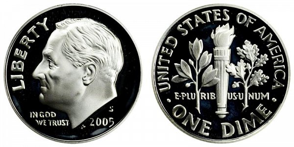 2005 S Silver Roosevelt Dime Proof 