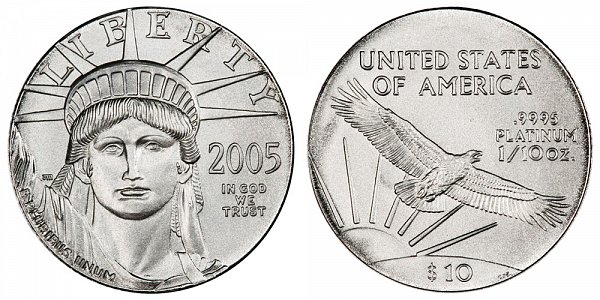 2005 Tenth Ounce American Platinum Eagle - 1/10 oz Platinum $10 