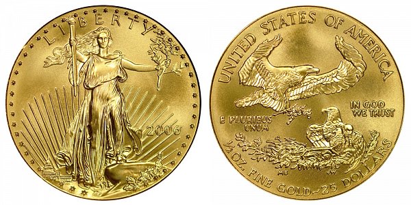 2006 Half Ounce American Gold Eagle - 1/2 oz Gold $25 