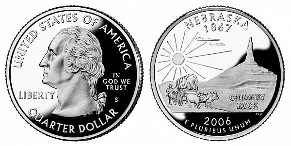 2006 S Proof Nebraska State Quarter 