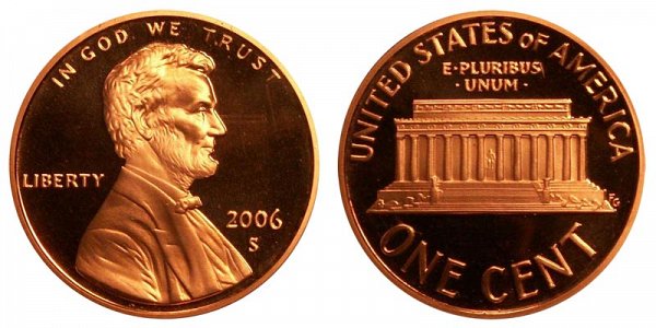 2006 S Lincoln Memorial Cent Penny Proof 