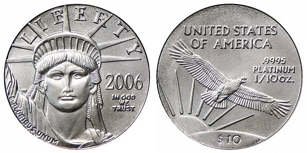 2006 Tenth Ounce American Platinum Eagle - 1/10 oz Platinum $10 