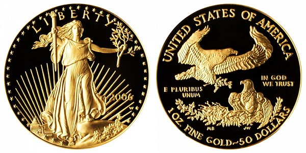 2006 W Proof One Ounce American Gold Eagle - 1 oz Gold $50 