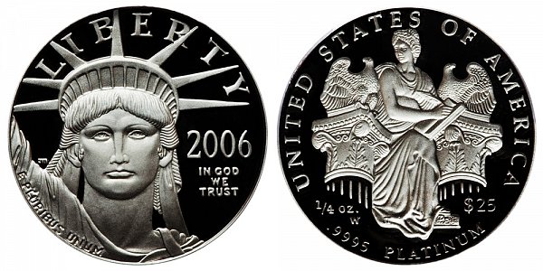 2006 W Proof Quarter Ounce American Platinum Eagle - 1/4 oz Platinum $25 