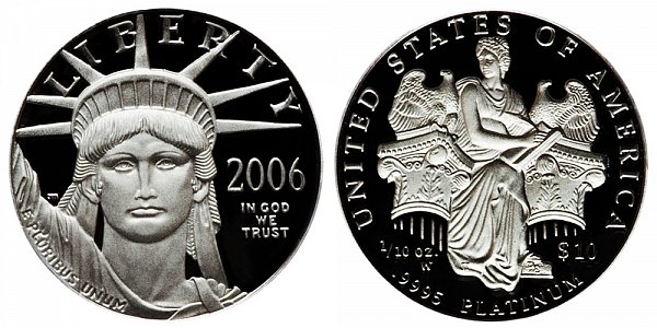 2006 W Proof Tenth Ounce American Platinum Eagle - 1/10 oz Platinum $10 