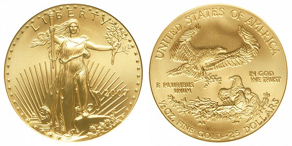 2007 Half Ounce American Gold Eagle - 1/2 oz Gold $25 