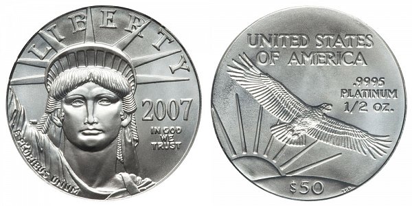 2007 Half Ounce American Platinum Eagle - 1/2 oz Platinum $50 