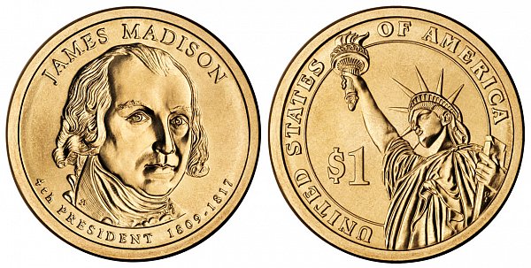 2007 D James Madison Presidential Dollar Coin 