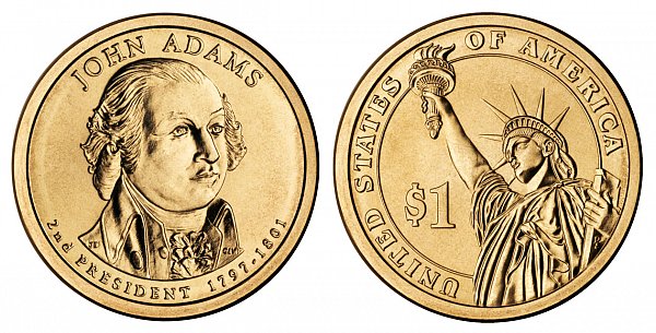 2007 P John Adams Presidential Dollar Coin 