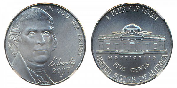 2007 P Jefferson Nickel 