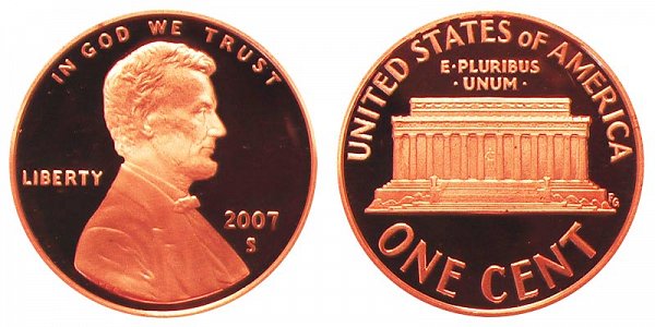 2007 S Lincoln Memorial Cent Penny Proof 