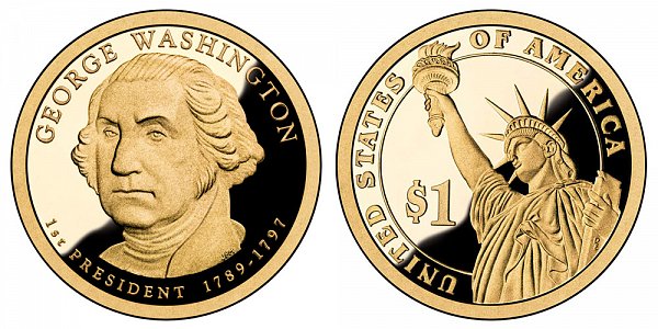 2007 S Proof George Washington Presidential Dollar Coin 