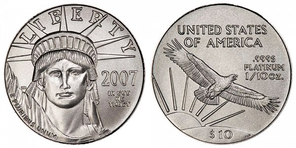 2007 Tenth Ounce American Platinum Eagle - 1/10 oz Platinum $10 