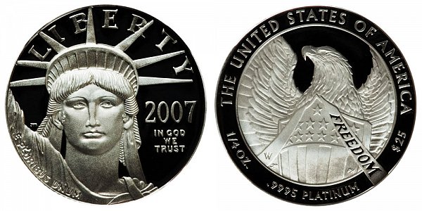 2007 W Proof Quarter Ounce American Platinum Eagle - 1/4 oz Platinum $25 