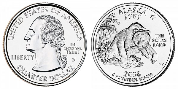 2008 D Alaska State Quarter