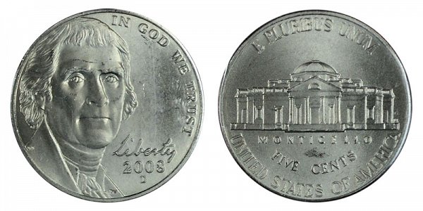 2008 D Jefferson Nickel 