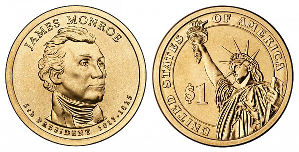 2008 P James Monroe Presidential Dollar Coin 