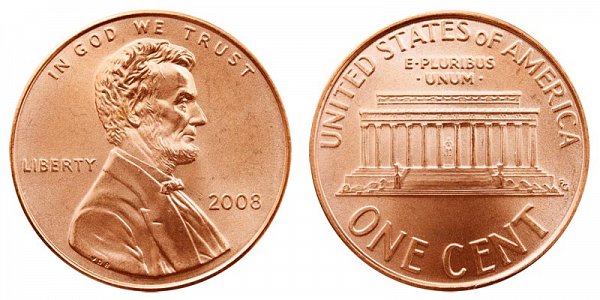 2008 Lincoln Memorial Cent Penny 