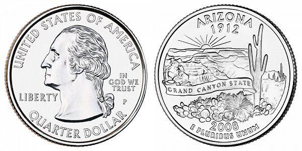 2008 P Arizona State Quarter 