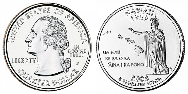 2008 P Hawaii State Quarter 