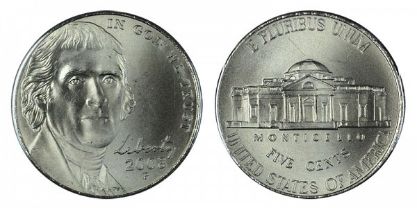 2008 P Jefferson Nickel