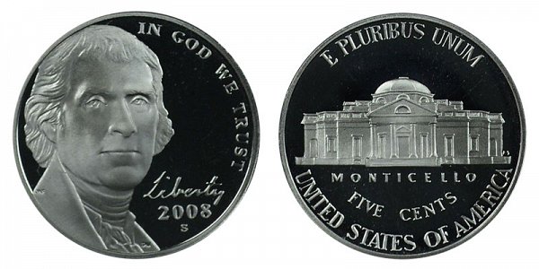 2008 S Jefferson Nickel Proof 