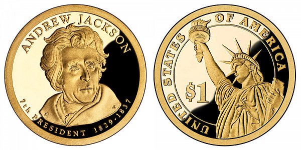 2008 S Proof Andrew Jackson Presidential Dollar Coin 