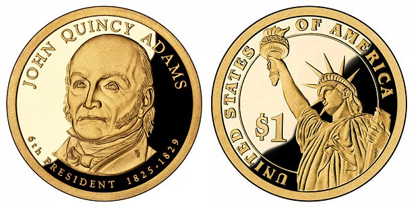 2008 S Proof John Quincy Adams Presidential Dollar Coin