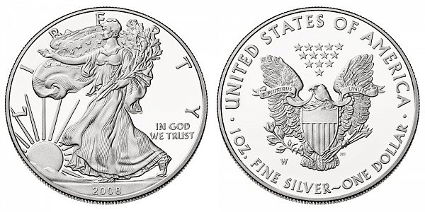 2008 W Proof American Silver Eagle 