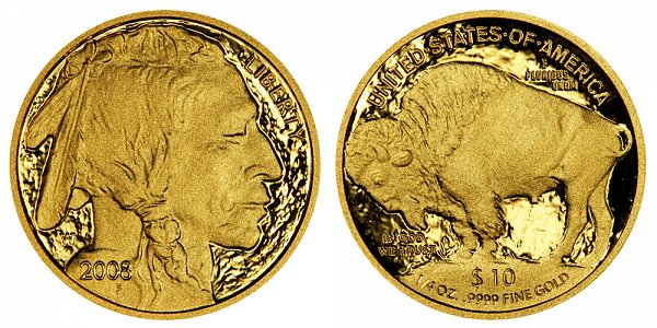 2008 W Proof Quarter Ounce Gold American Buffalo - 1/4 oz Gold $10 