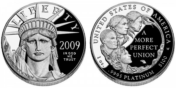 2009 W Proof One Ounce American Platinum Eagle - 1 oz Platinum $100 