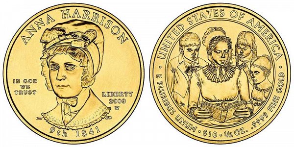 2009 Anna Harrison First Spouse Gold Coin 