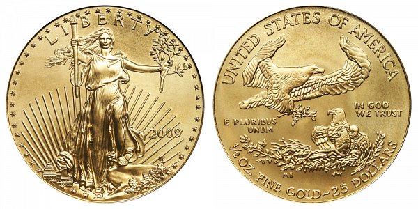 2009 Half Ounce American Gold Eagle - 1/2 oz Gold $25 