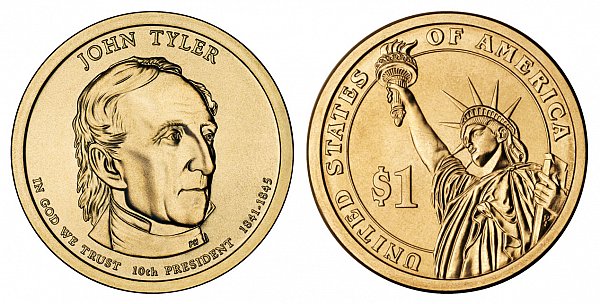 2009 D John Tyler Presidential Dollar Coin 