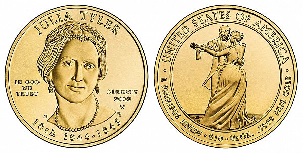 2009 Julia Tyler First Spouse Gold Coin 