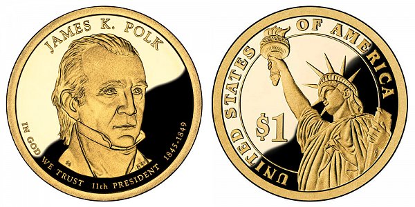 2009 S Proof James K. Polk Presidential Dollar Coin