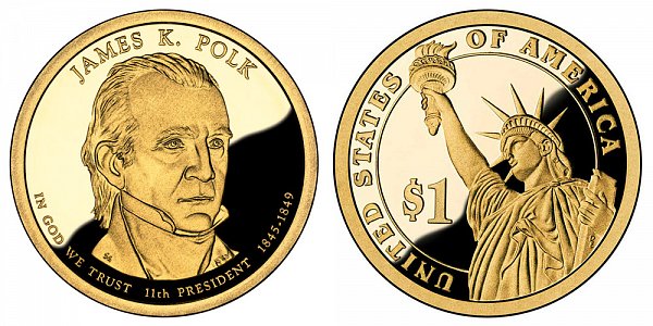 2009 S Proof James K. Polk Presidential Dollar Coin 