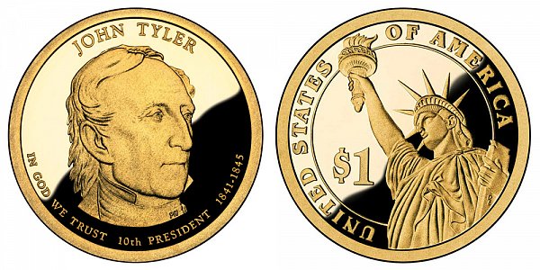 2009 S Proof John Tyler Presidential Dollar Coin 