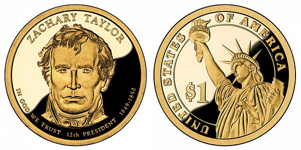 2009 S Proof Zachary Taylor Presidential Dollar Coin 