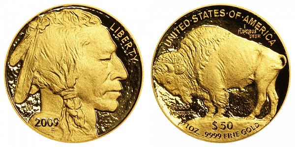 2009 W Proof One Ounce Gold American Buffalo - 1 oz Gold $50 