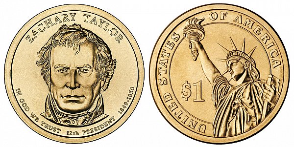 2009 D Zachary Taylor Presidential Dollar Coin 