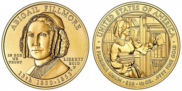 2010 Abigail Fillmore First Spouse Gold Coin 